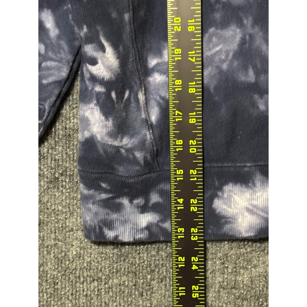 Champion Reverse Weave Tie Dye Sweatshirt Navy White Silver Script Logo Womens M - Picture 6 of 7